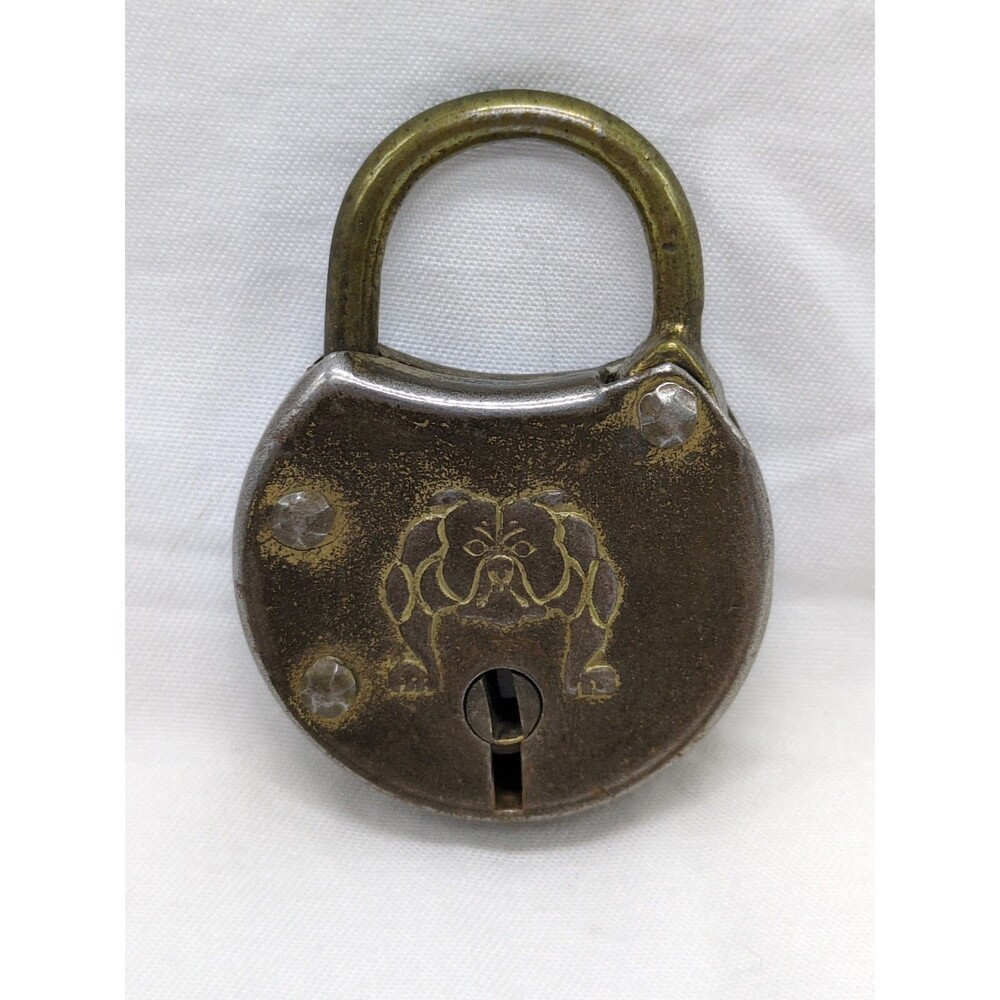 Antique Bulldog Lock Pad Almost 2"
